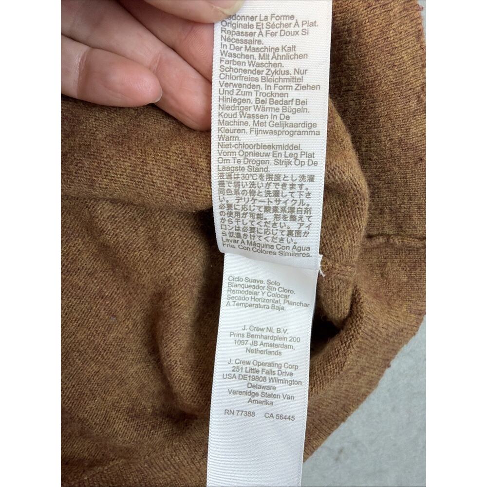 J.Crew Teddie Women’s Sweater Sm Brown Merino Wool Blend Crew Elevated Preppy - Picture 7 of 12